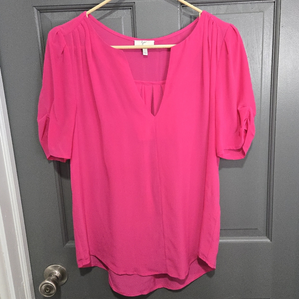 100% Silk Pink Slip Over Bloiuse - Picture 1 of 11